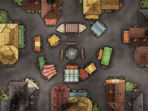 Town Market Battle Map, Dnd Battle Map, D&D, Battlemap, Dungeons and Dragons, 5e, Roll20 ...