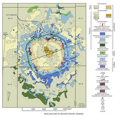 Meteor Crater Geologic Map - meteor crater arizona • mappery