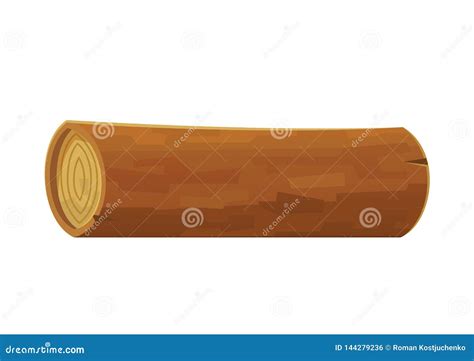 Cartoon Wood Log Isolated on White Background Stock Vector - Illustration of shape, nature ...