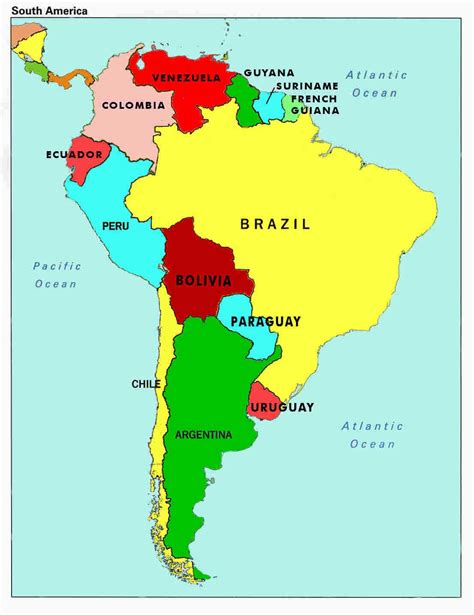 South American Continent: Map, Area, Geography, population, Economy, Territories, countries ...