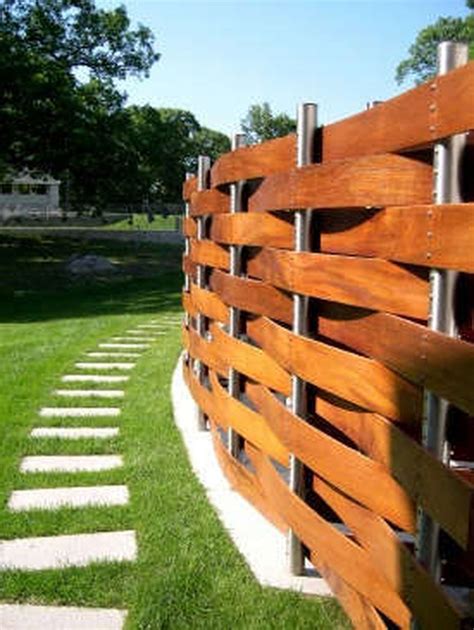 70 Stunning Creative Fence Design Ideas for Home Yard | Wood fence ...