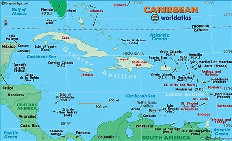 Caribbean Map - Map of the Caribbean, Caribbean Outline Map - World Atlas