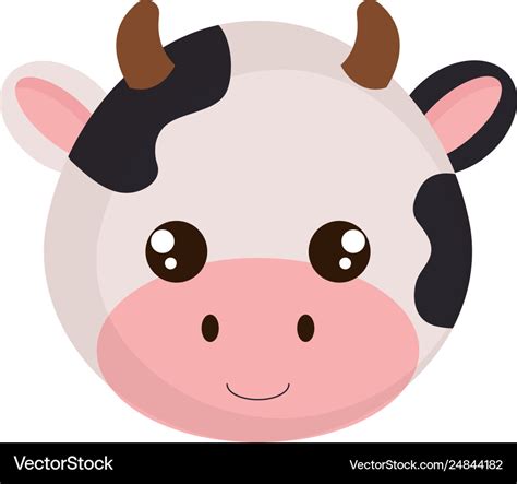 Cute Cow Head Cartoon Vector - All About Cow Photos