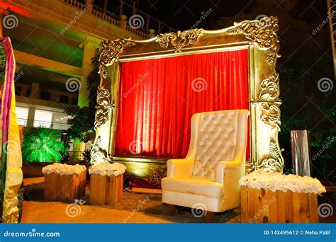 Wedding Stage of Flowers Disign Stock Photo - Image of blossom, flora: 143495612