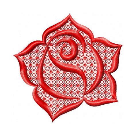 Red Rose Outline, Machine Embroidery Design, 4 Sizes, Instant Download, Fill Stitch, Floral ...