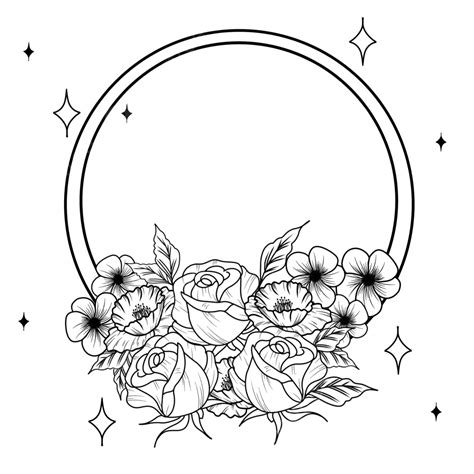 Aesthetic Circle Flower Border, Flower Border, Flower, Aesthetic PNG Transparent Clipart Image ...