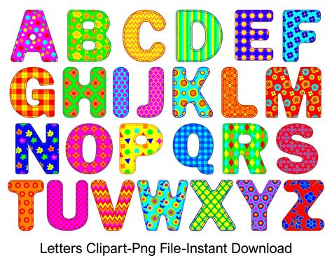 Alphabet Clipart, Colorful Alphabet Letters Clip Art, Colorful Letters ...