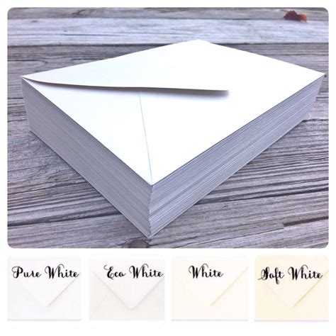 50 A7 White 5x7 Invitation Envelopes W/ Pointed Euro Flap Paper Source 80 Premium Envelope ...