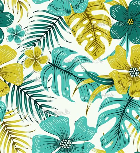 Tropical Leaves and Floral Pattern by Vivian Lau Cute Patterns ...