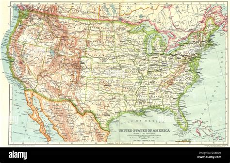 USA: United States of America, 1910 antique map Stock Photo - Alamy