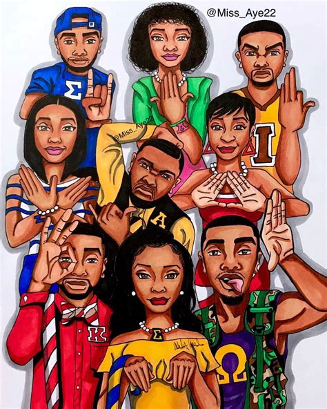 Divine Nine Greek Artwork by Ashley Andrews | Black fraternities, Greek artwork, Sorority art