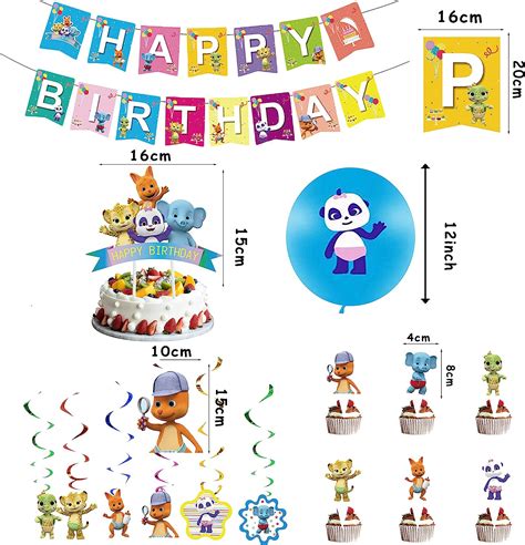 Word Party Birthday Decorations Balloons Happy Birthday Banner Cake ...