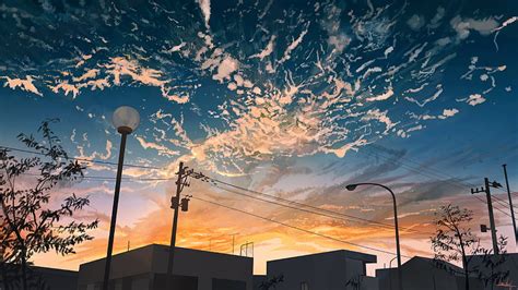 Dusk Anime City Sunset - Resolution:, Anime Aesthetic Sunset HD ...