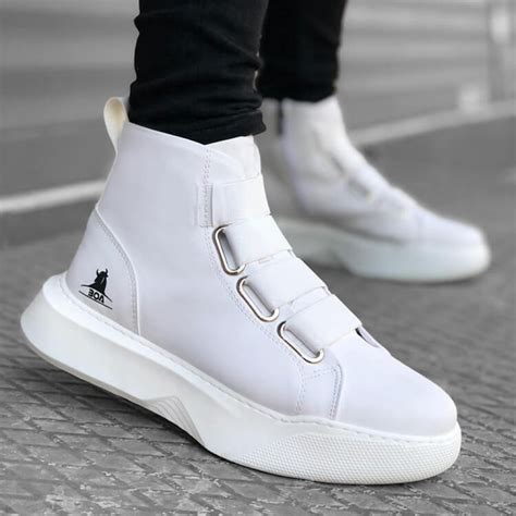 Mens High Top Sneakers - White - 0142