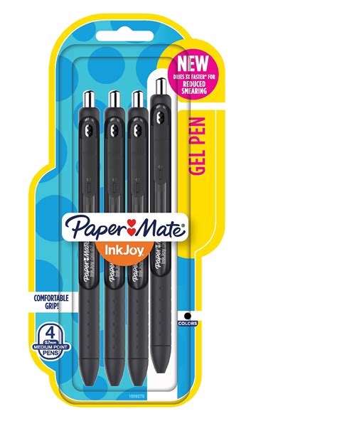 Paper Mate InkJoy Gel Pens, Medium Point, Black, 4 Pack – BrickSeek