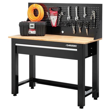 4 foot Solid Wood Top Workbench with Storage garage workshop basement organizer 689232108854 | eBay