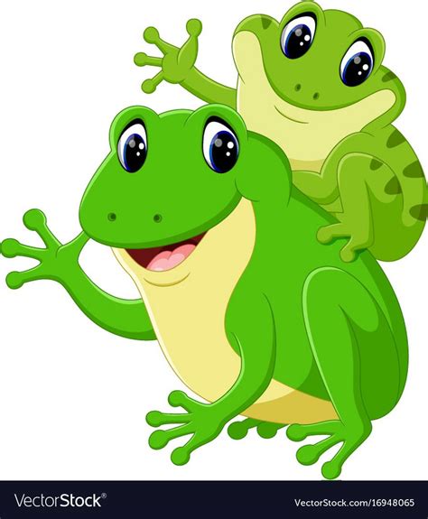 Cute frog cartoon Royalty Free Vector Image - VectorStock | Frog ...