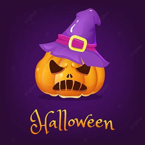 Creepy Cartoon Pumpkin For Halloween Social Media Posts Vector, Vector, Background, October PNG ...