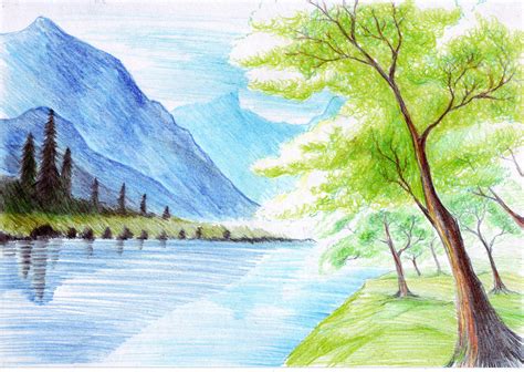 Natural Scenery Drawing at GetDrawings | Free download