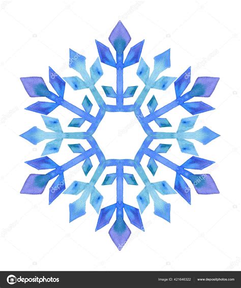 Watercolor Snowflake Illustration White Background Stock Photo by ©Lara_Cold_2013 421646322