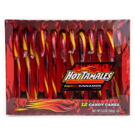 hot tamales™ fierce cinnamon candy canes 12-count | let go & have fun