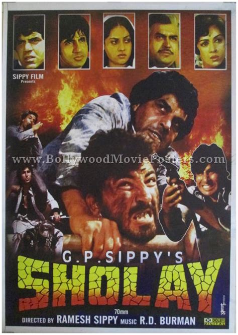 Sholay Amitabh Bachchan Tallenge Bollywood Hindi Movie Poster Collection Canvas Prints ...