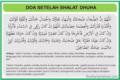 Bacaan Doa Setelah Sholat Dhuha Lengkap Dengan Tulisan Latin Dan Artinya - Doa Harian Islami