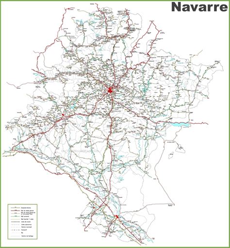 Large detailed map of Navarre with cities and towns - Ontheworldmap.com