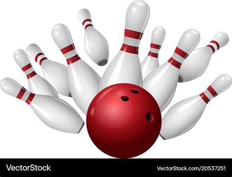 Bowling strike icon realistic style Royalty Free Vector