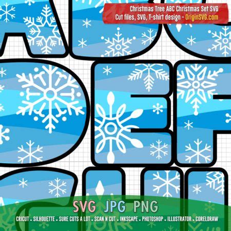 Snowflakes Christmas Font Alphabet ABC SVG – Origin SVG Art