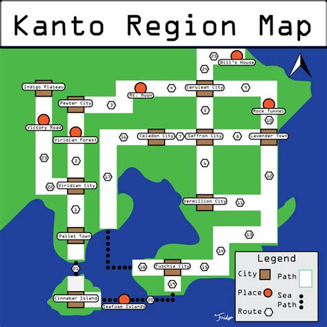 Pokemon - Labeled Kanto Map by TheArtFridge on DeviantArt