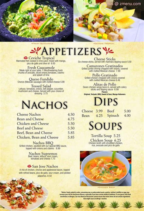 Online Menu of San Jose Mexican Restaurant Restaurant, Elizabethtown, North Carolina, 28337 - Zmenu