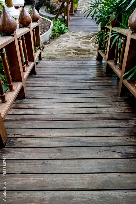 Small bridge in garden Stock Photo | Adobe Stock