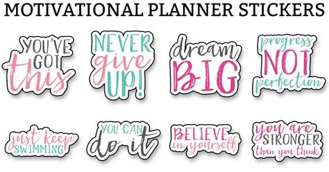 Motivational Stickers - Free Motivational Planner Stickers | Planner printables free, Planner ...