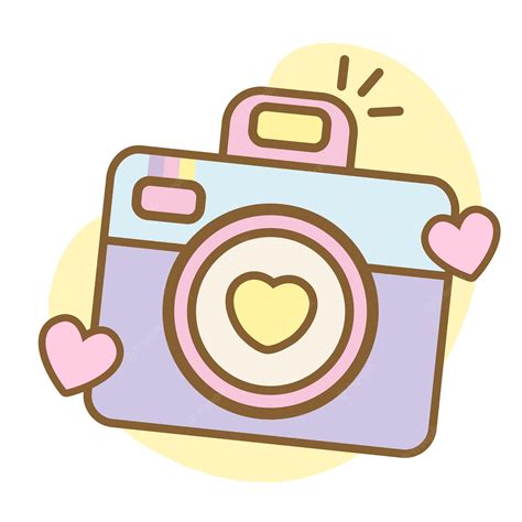 Linda cámara de fotos alegre y colorida en estilo kawaii para niños | Vector Premium