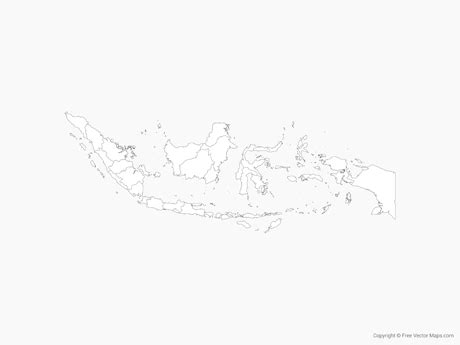 Printable Vector Map of Indonesia with Provinces - Outline | Free Vector Maps