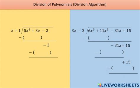 Long Division Of Polynomials (video lessons, examples and solutions) - Worksheets Library