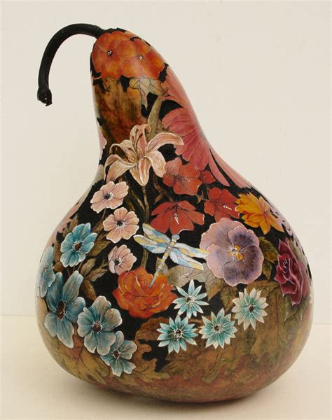 Gourd Art by Claudia Herber Gourds Crafts, Wood Crafts, Decorative Gourds, Painted Gourds ...