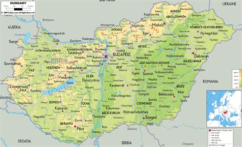 HUNGARY - GEOGRAPHICAL MAPS OF HUNGARY ~ Klima Naturali™