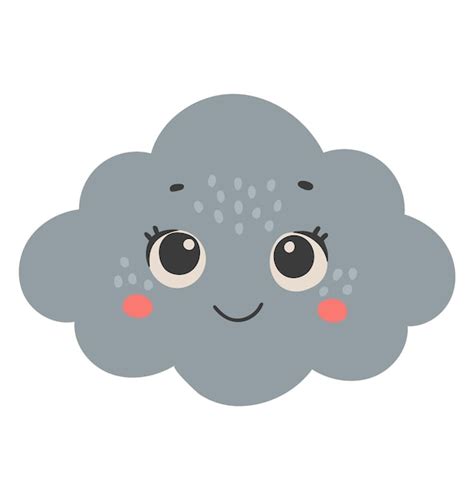 Premium Vector | Cute cloud cartoon character Happy cloud vector Summer ...