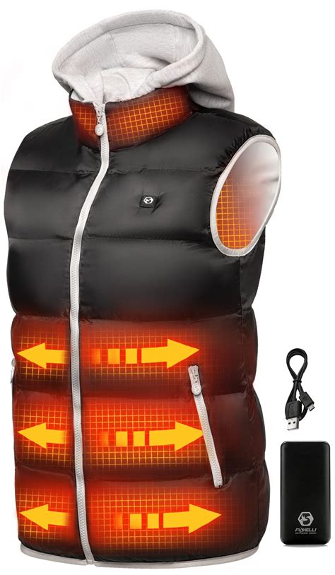 Foxelli Women's Heated Vest with Battery Pack Included, Lightweight USB Rechargeable Heated Vest ...