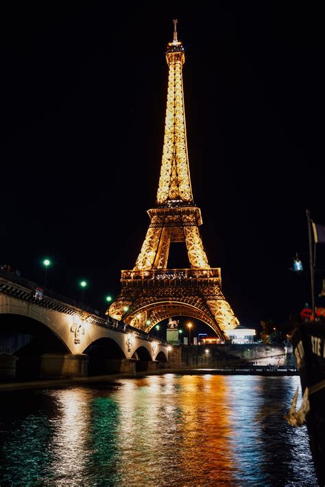 #building #architecture #paris #Eiffel #Tower #at Eiffel Tower at night Eiffel Tower Lit up in ...