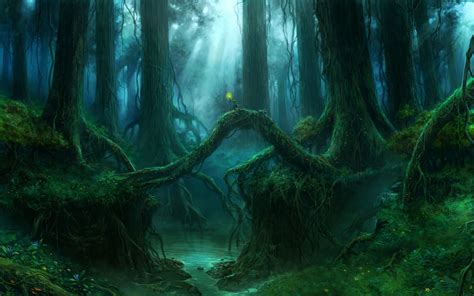 gothic forest | Gothic Forest Trees Fantasy river mood wallpaper ...