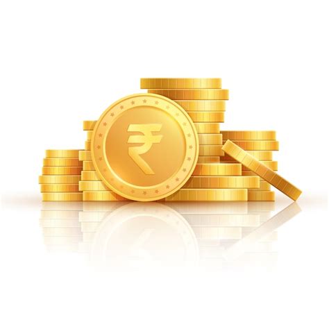 Premium Vector | Gold rupee coins. Indian money, stacked golden coins.