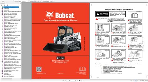 Bobcat Compact Track Loader T550 Operation & Maintenance Manuals