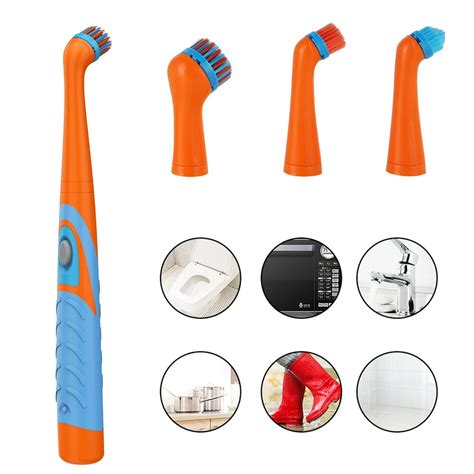 Electric Cleaning Brush with Household All Purpose 4 Brush Heads for ...