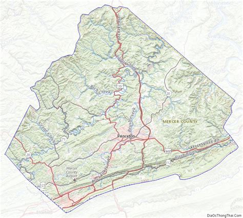 Map of Mercer County, West Virginia - Địa Ốc Thông Thái