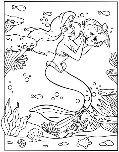 Disney Princess Ariel The Little Mermaid Coloring Pages Print Color Cr ...