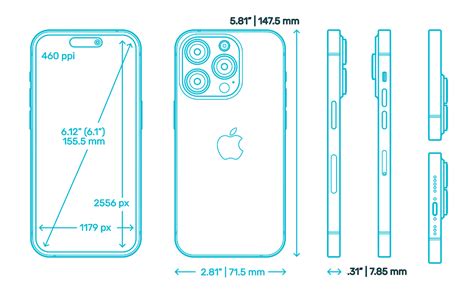 Apple iPhone 14 Pro (16th Gen) Dimensions & Drawings | Dimensions.com