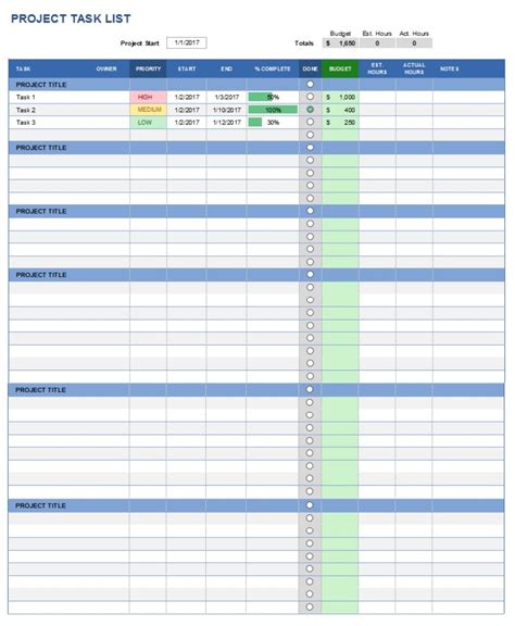 Task List Template | Free Manual Templates